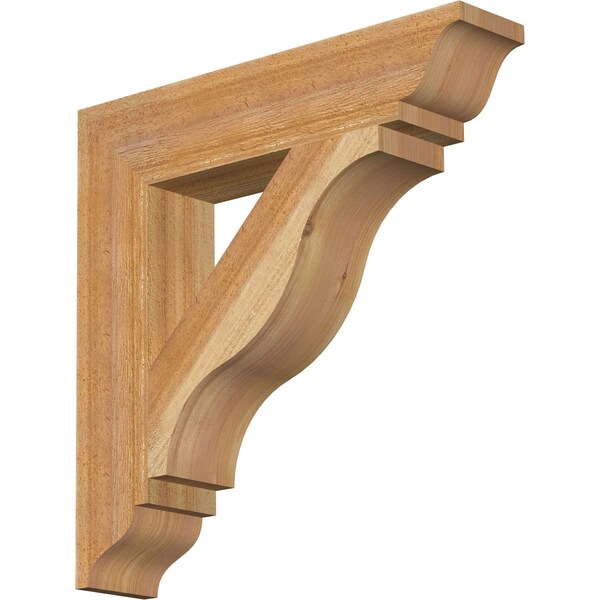Ekena Millwork Funston Traditional Rough Sawn Bracket, Western Red Cedar, 4"W x 20"D x 20"H BKT04X20X20FST01RWR - main